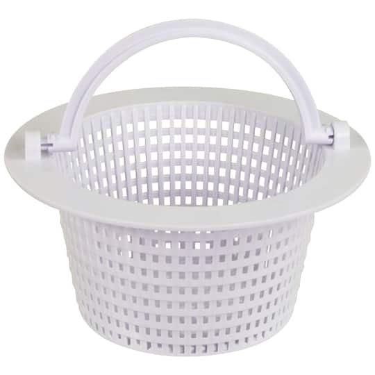 6.25" White Swimming Pool Skimmer Basket with Handle